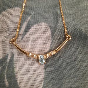 Gold plated with Blue topaz